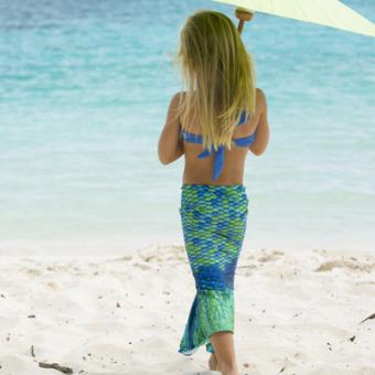 Finfun Jupe de Sirene + Bikini (haut) Sans Monopalme Aussie GreenToddler