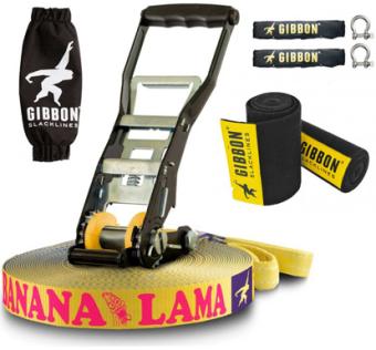Set Slackline Banana Lama - Protection d'Arbre - Gibbon - 25m